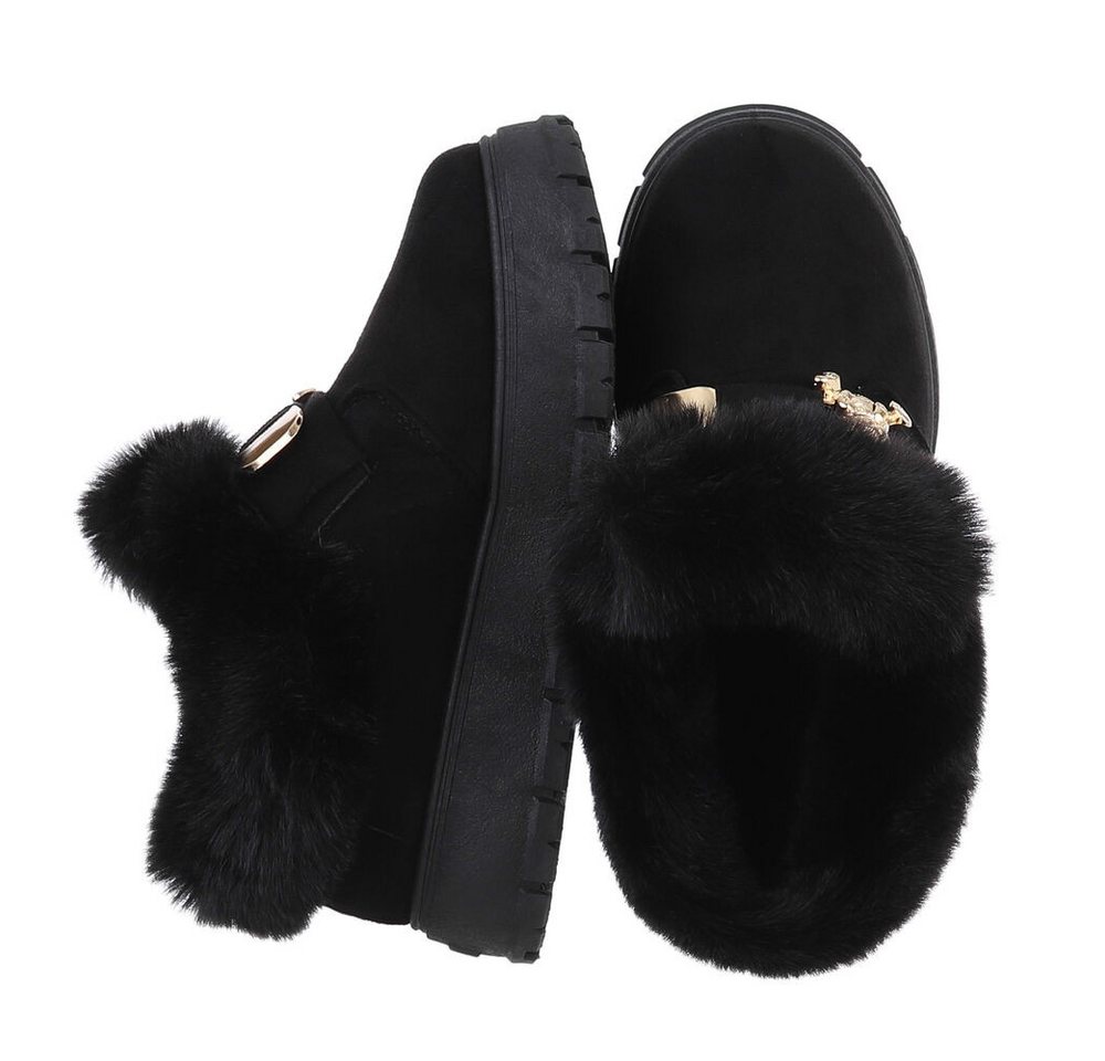 Ital-Design Damen Snowboots Freizeit Snowboots (87475147) Flach Stiefeletten in Schwarz Bild 4