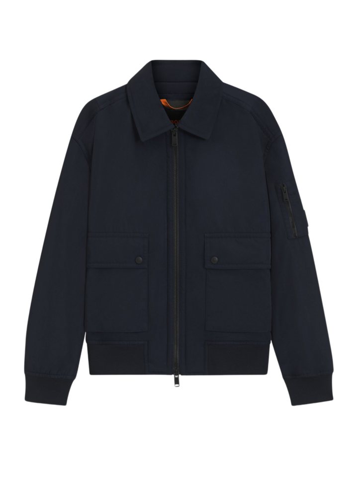 BOSS ORANGE Outdoorjacke schwarz,Outdoor,Polyester,Unifarben,Umlegekragen,Lang,Regular Fit