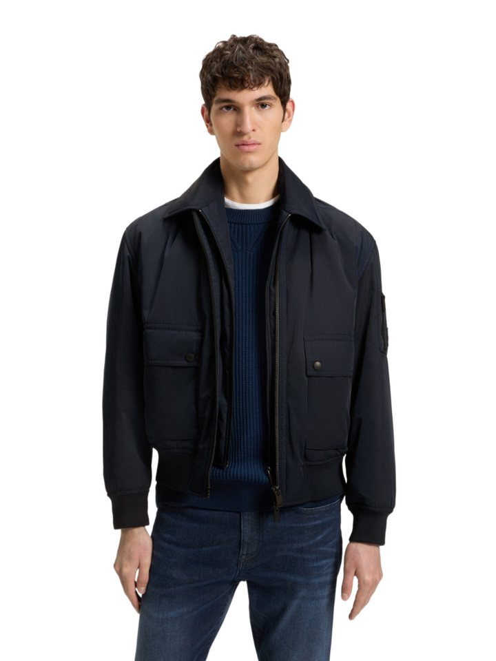 BOSS ORANGE Outdoorjacke schwarz,Outdoor,Polyester,Unifarben,Umlegekragen,Lang,Regular Fit Bild 3