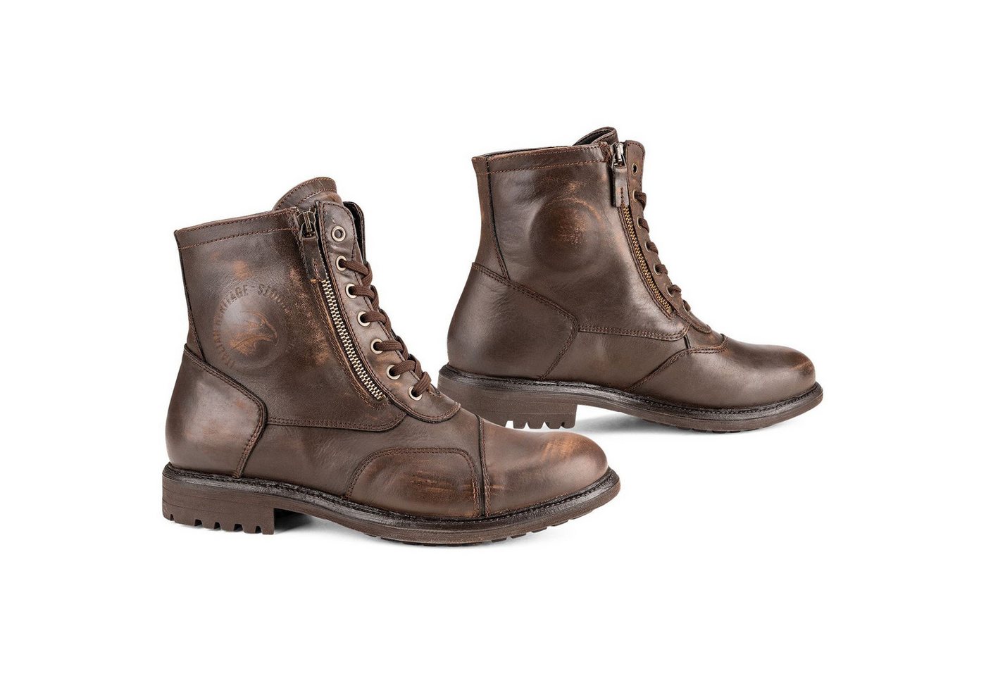 Falco Falco Aviator Motorradstiefel Braun 43 Motorradstiefel (Packung, Antistatische und Öl- und Benzinfeste Sohle) motorradstiefel für herren