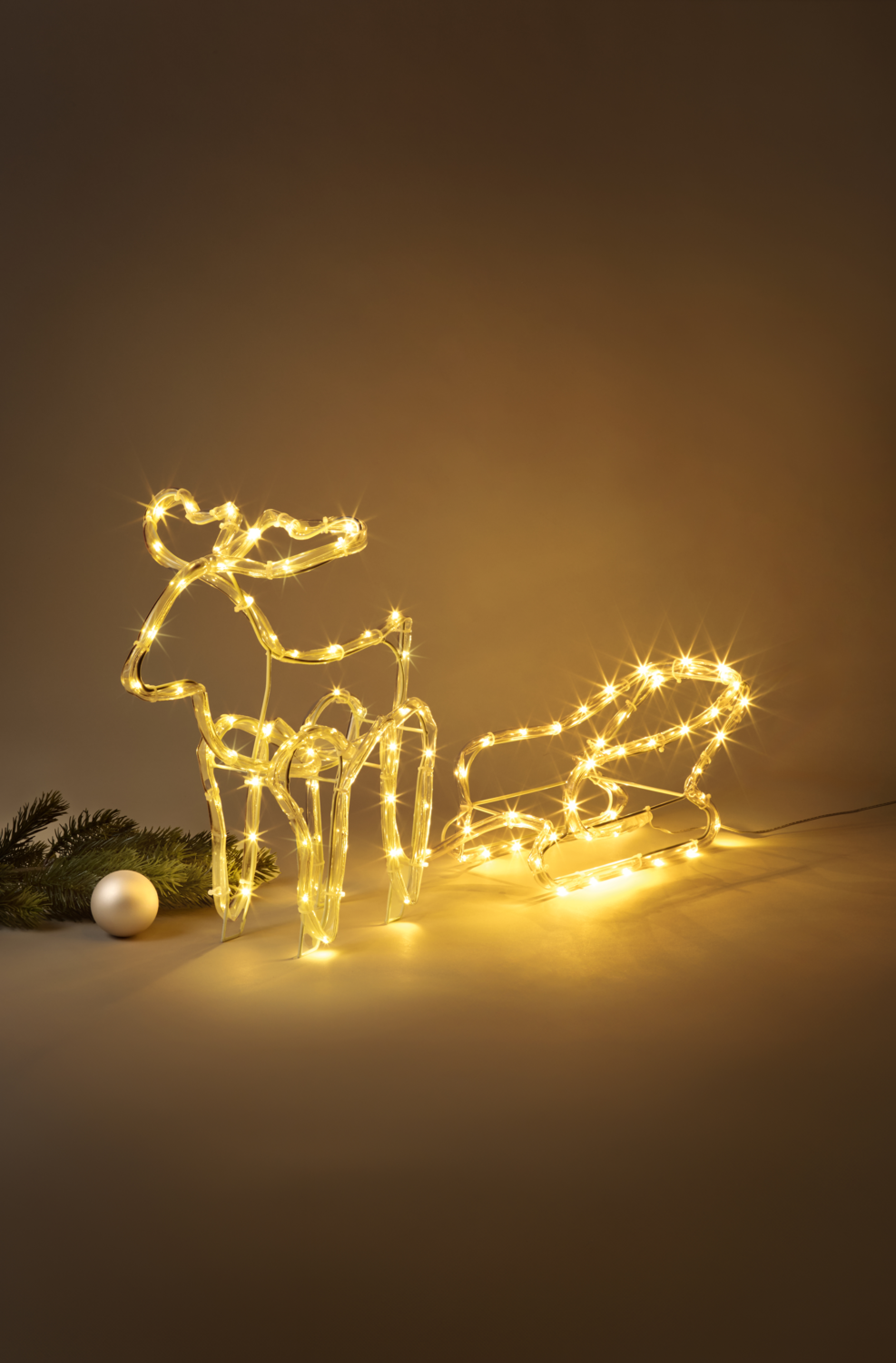 LIVARNO® 3D-Lichterschlauchfigur (Rentier mit Schlitten)