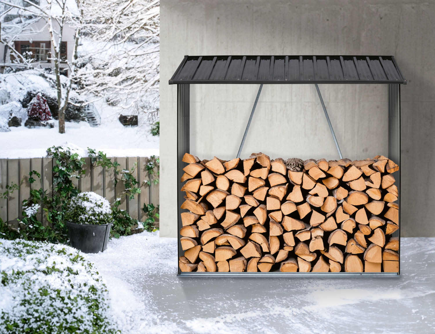 PARKSIDE® Kaminholzregal, 164 x 84 x 157 cm (Anthrazit) Bild 4