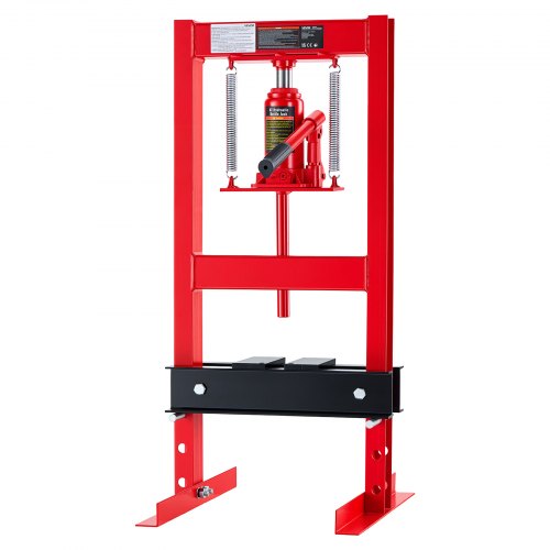 VEVOR Hydraulische Werkstattpresse 6 t H-Rahmen aus Kohlenstoffstahl Rot, 4 Höhenstufen 50–230 mm, Hydraulikpresse mit Beweglicher Pressplatte und Rutschfestem Griff, zum Biegen Richten Pressen