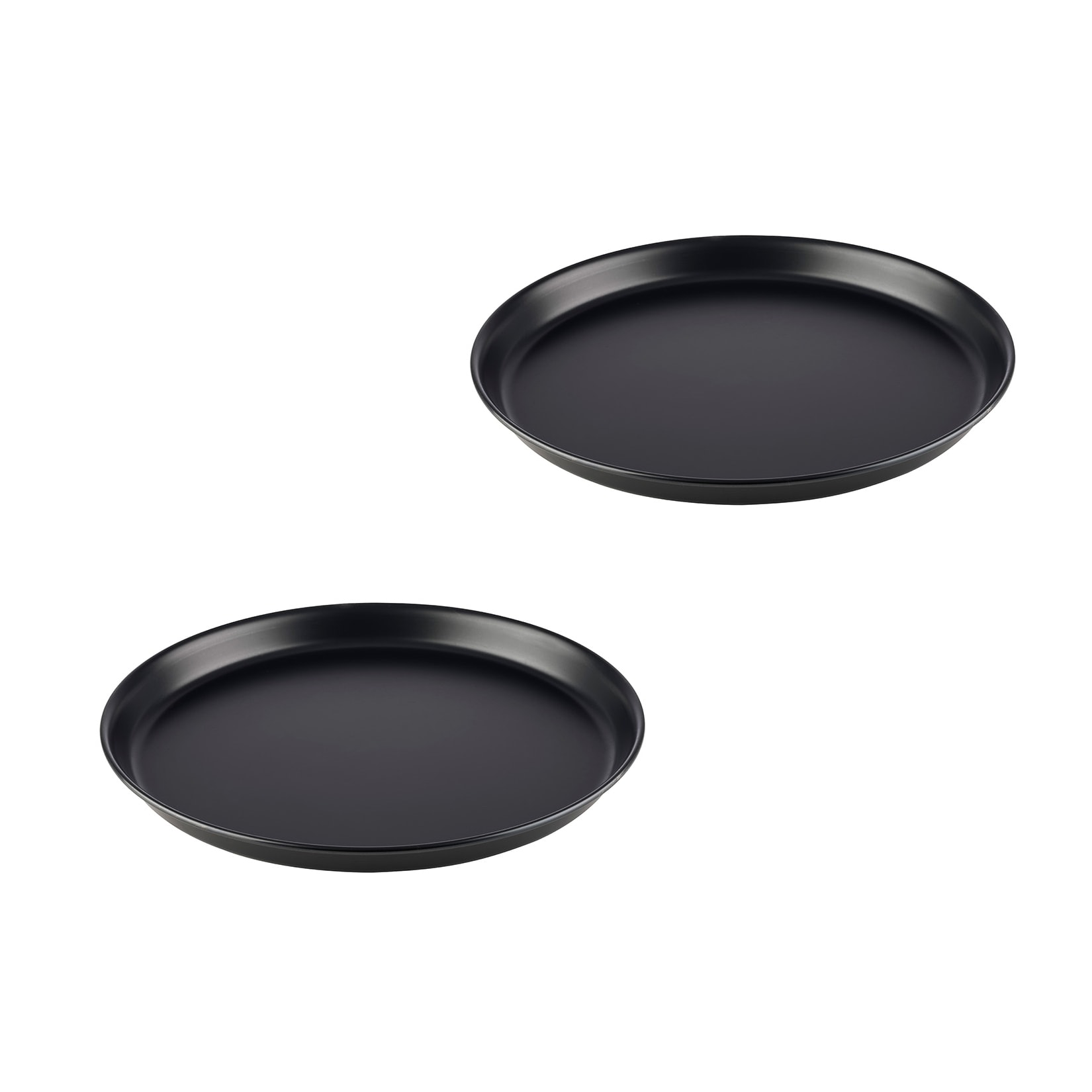 APS Pizzaform rund Ø 32/30,3 x 2,5 cm (2er-Set) - Pizzablech aus Blaublech, nicht beschichtet, lange Lebensdauer, zum professionellen Pizzabacken
