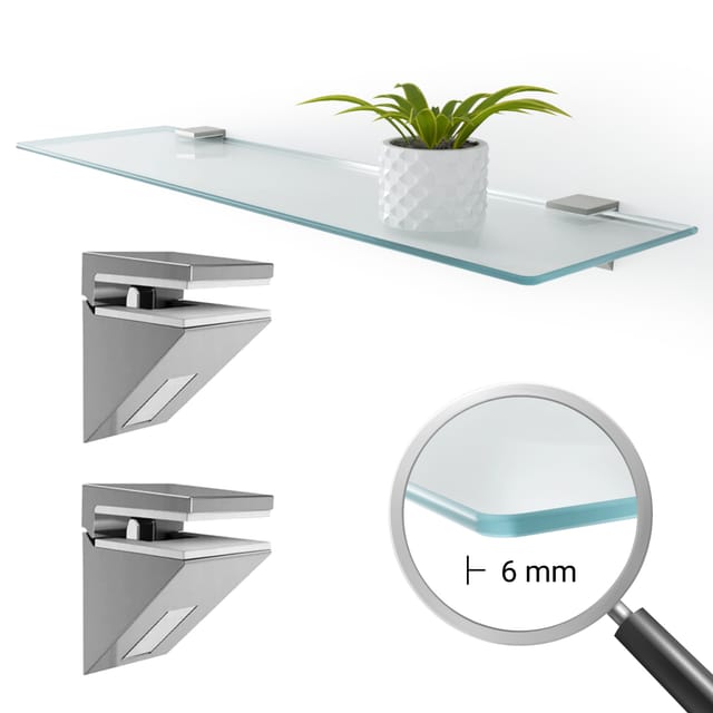 Glasregal Badezimmer Badregal Duschablage Glasablage Mit 6 Mm Dicke Rechteck Regal Glas Badregal Für Badezimmer - Wandmontage - 70 Cm X 13 Cm