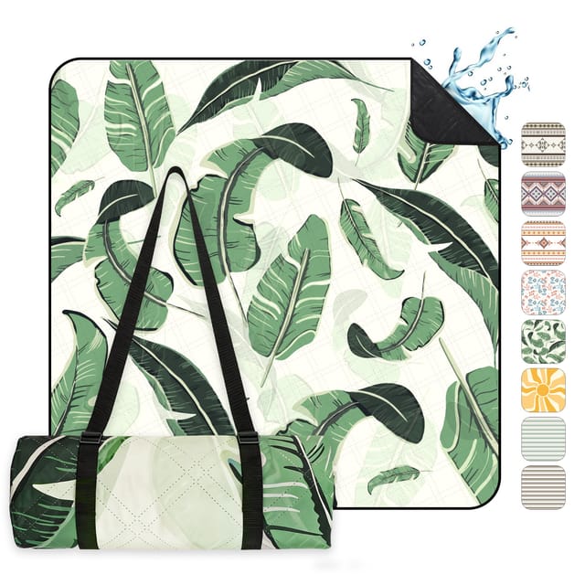 Sekey Picknickdecke Picknickdecke Wasserdicht Campingdecke 200x200 Cm, Blatt