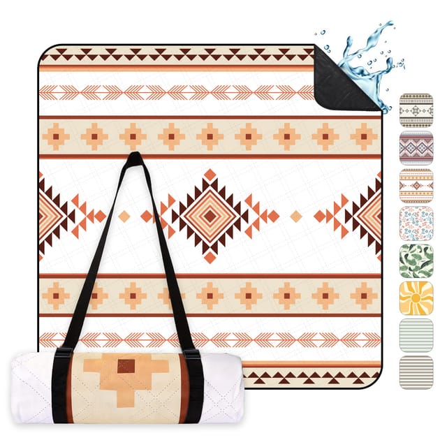 Sekey Picknickdecke Picknickdecke Wasserdicht Campingdecke 200x200 Cm, Boho-stil 1