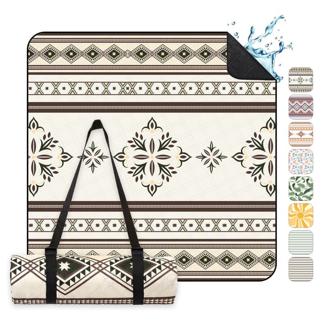 Sekey Picknickdecke Picknickdecke Wasserdicht Campingdecke 200x200 Cm, Boho-stil 2