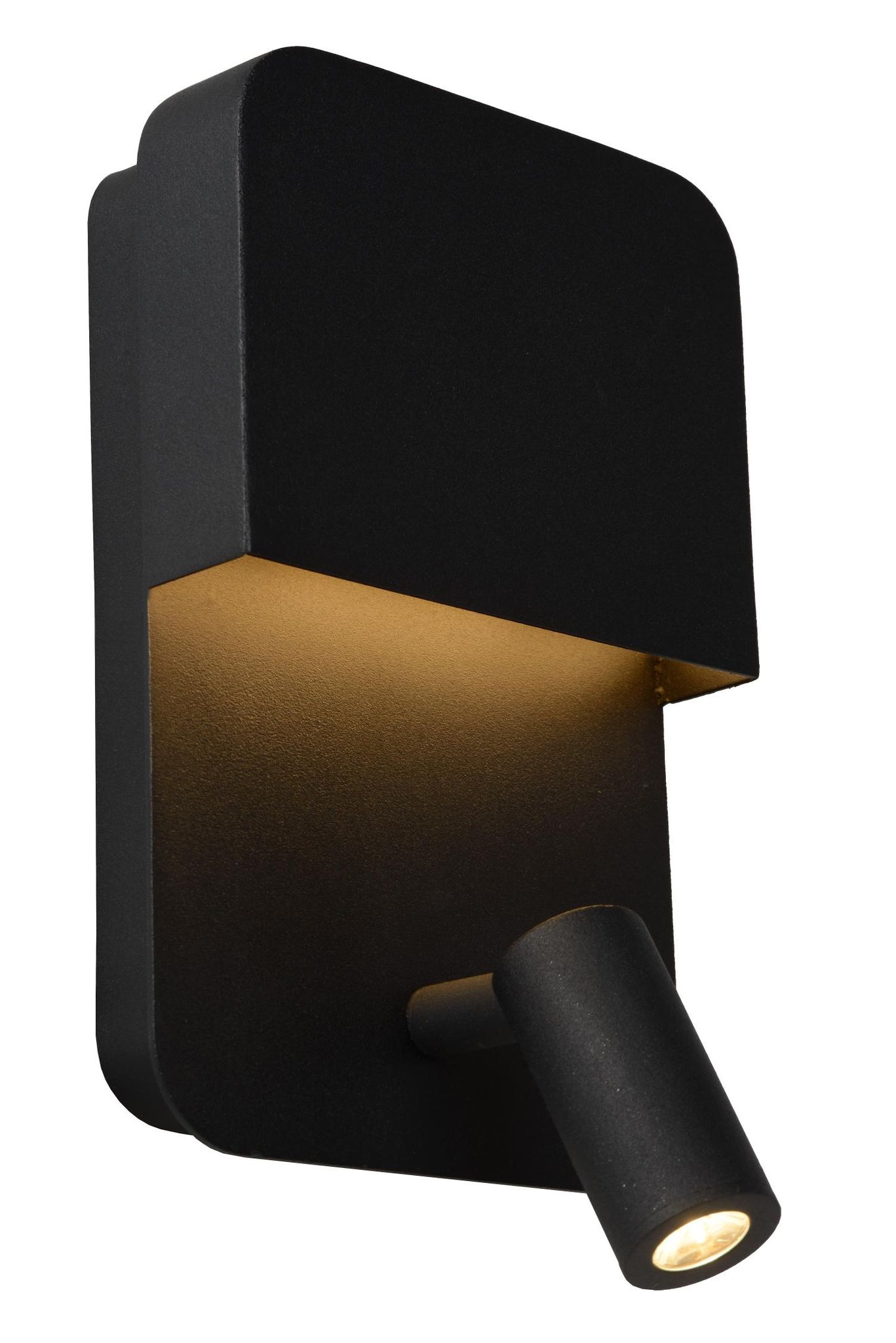 Boxer - Bettlampe / Wandleuchte - Led - 3000k - Mit Usb-ladepunkt - Schwarz - Lucide