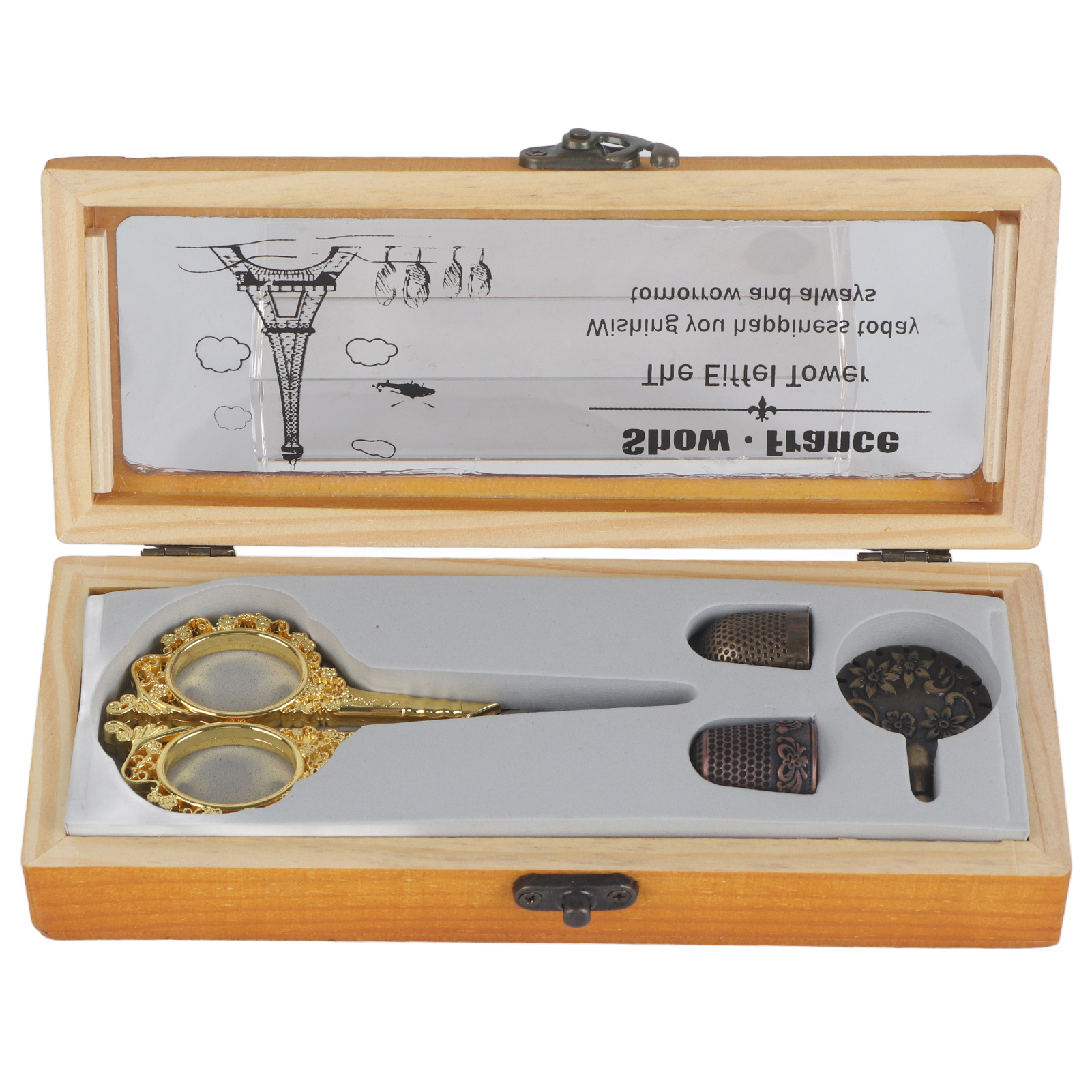 Tragbare Vintage-schere Mit Etui Und Metalldrahtschneider
