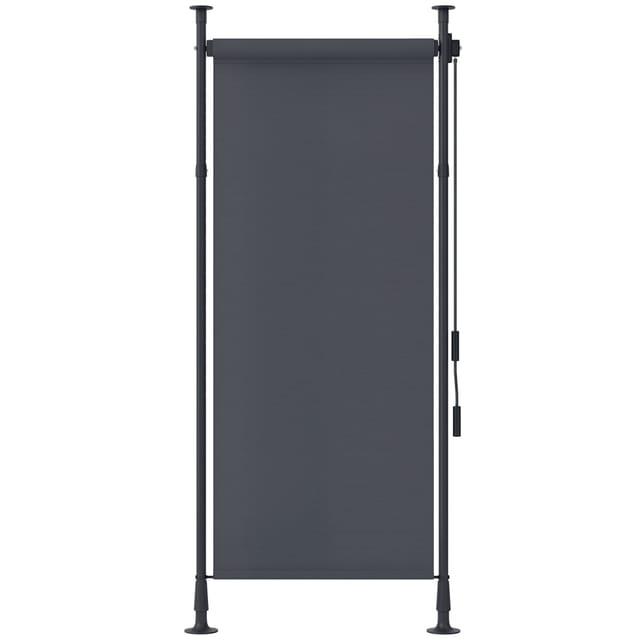 Freistehende Markise, Verstellbare Länge, Montage Ohne Bohren, Aluminiumrahmen, 1,2 X 2,2-3,1 M, Dunkelgrau