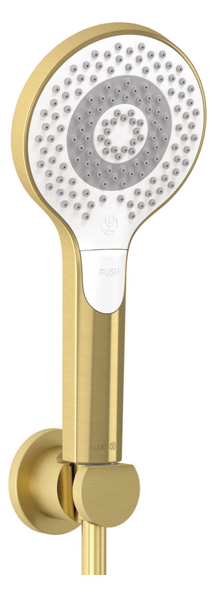 Kludi Dive - Duschkopf, Halterung Und Schlauchset, 3 Strahlarten, Gebürstetes Gold 69950n0-00