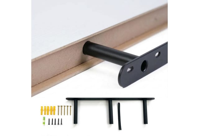 Relaxdays Wandregal, 3er Set, Hxbxt: 4 X 100 X 23 Cm, Holzoptik, Metall, Wandbretter Für Wohnzimmer, Flur, Küche, Weiß