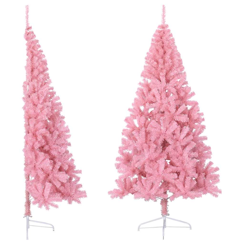 Künstlicher Halb-weihnachtsbaum Mit Ständer Rosa 210 Cm Pvc