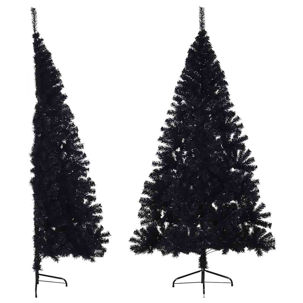 Künstlicher Halb-weihnachtsbaum Mit Ständer Schwarz 210 Cm Pvc