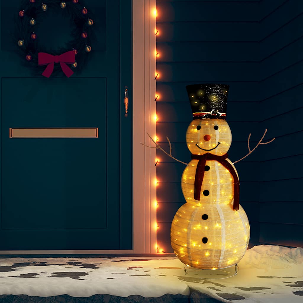 Led-schneemann Weihnachtsfigur Luxus-stoff 120 Cm