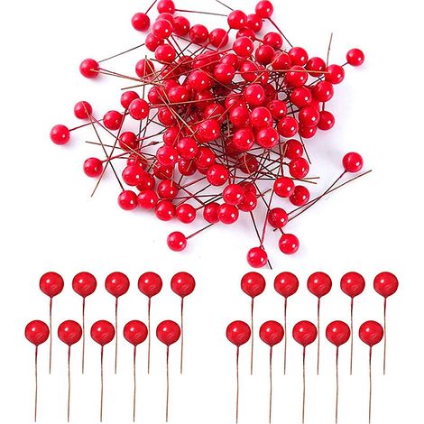 100 Künstliche Stechpalmenbeeren Für Dekorationen, Girlandenbastelbedarf, Weihnachtsfeierdekoration