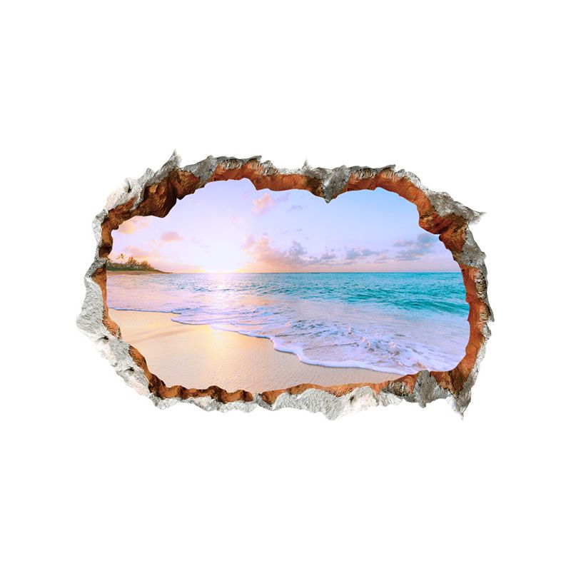 3d-wandtattoo „urlaubsinsel“ (60 X 40 Cm) Selbstklebendes Wandtattoo Mit Strand-, Meeres- Und Palmenmotiv Dekoration Für Wohnzimmer, Schlafzimmer, Küche, Flur Und Eingangsbereich (für Erwachsene)