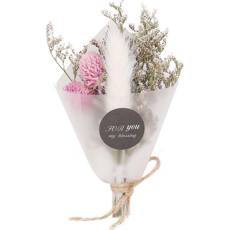Kleiner Strauß Natürlicher Trockenblumen, Hochzeitsdekoration, Trockenblumen, Weihnachtsgeschenk (weißes Kaninchen)
