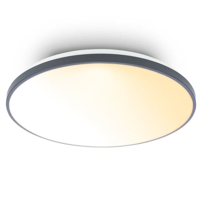 Briloner Led Deckenlampe Fernbedienung Ø48cm Rund 44w 5300lm 2200k-4000k Warmweiß Bis Neutralweiß Dimmbar Anthrazit - Deckenleuchte Wohnzimmer Schlafzimmer Küche