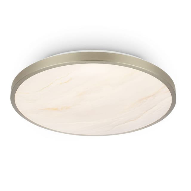 Briloner Led Deckenlampe Dekorblende Ø33cm Rund 17,5w 2400lm 3000k Warmweiß Alabastercover Nickel-matt - Deckenleuchte Wohnzimmer Schlafzimmer Küche Flur