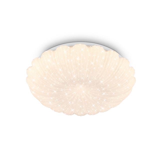 Briloner Led Deckenlampe Sternenhimmel Ø28,5cm Rund 16,5w 1700lm 3000k Warmweiß Gewellter Rand Weiß - Deckenleuchte Wohnzimmer Schlafzimmer Küche Flur