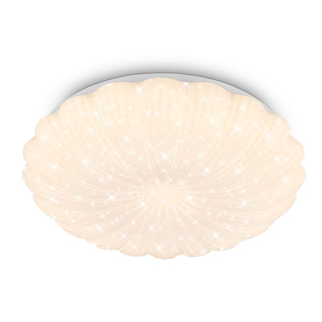 Briloner Led Deckenlampe Sternenhimmel Ø38,5cm Rund 24w 2600lm 3000k Warmweiß Gewellter Rand Weiß - Deckenleuchte Wohnzimmer Schlafzimmer Küche Flur