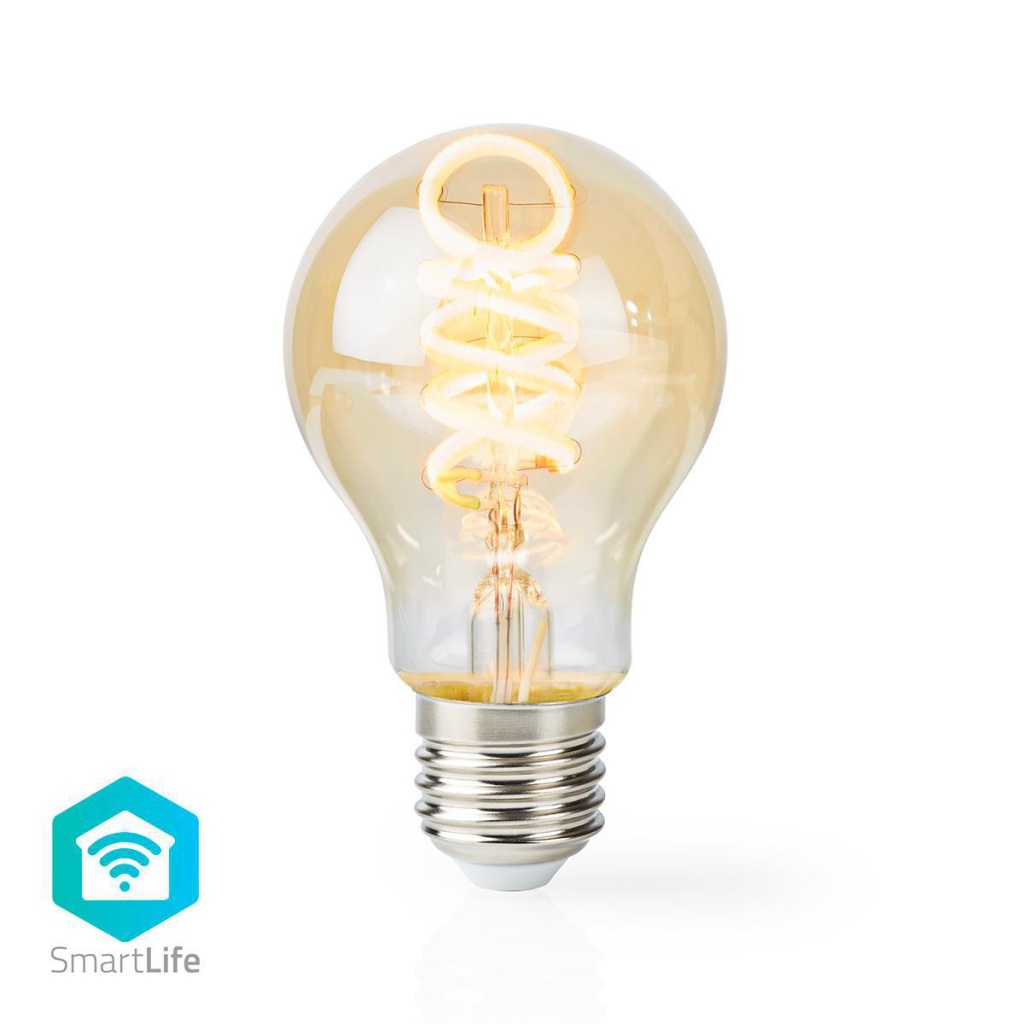 Nedis Smartlife Led Filament Lampe / Wlan / Anzahl Der Produkte Im Karton: 1 Stück / E27 / 350 Lm / 5.5 W / Kaltweiss / Warmweiss / 1800 - 6500 K / Glas / Android & Ios / A60
