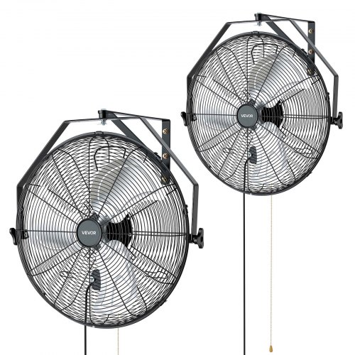 2x 120w Industrieller Wandventilator 60 Cm, 7 M/s Oszillierender Wandlüfter Mit 3 Stufen & Verstellbarem Neigungswinkel, Gewerblicher Industrieventilator Für Werkstatt Garage Lager Gym, Schwarz