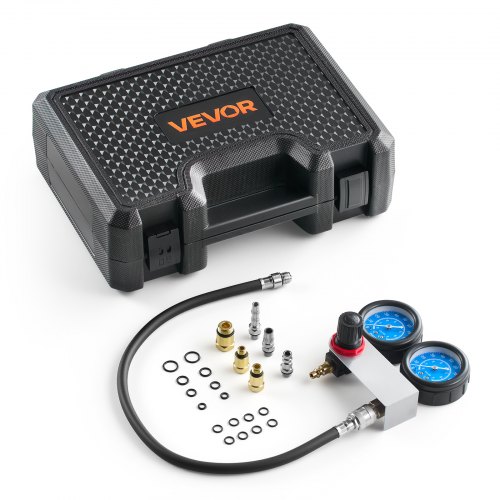 Kfz Druckverlusttester Set 0-100 Psi Doppelmanometer Zylinder Druckprüfgerät Kompressionstester Inkl 4 Adapter Und Luftanschlüsse Leckratenmessgerät Für Auto Und Motorrad Leckratenmessung