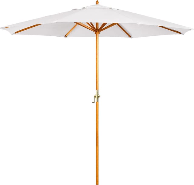 Sklum Sonnenschirm Ø290 Cm Aus Stoff Und Holz Cretas Gardenia Weiß