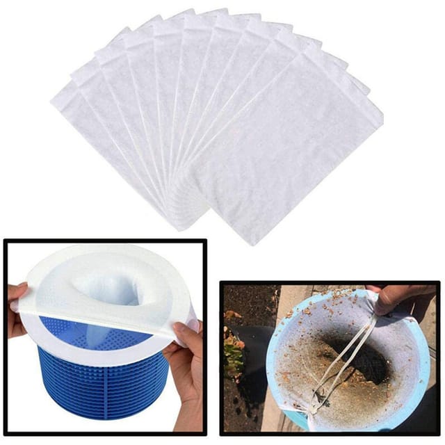 20er-packung Poolskimmersocken, Strapazierfähiges, Elastisches Nylongewebe Für Poolfilter, Weiß