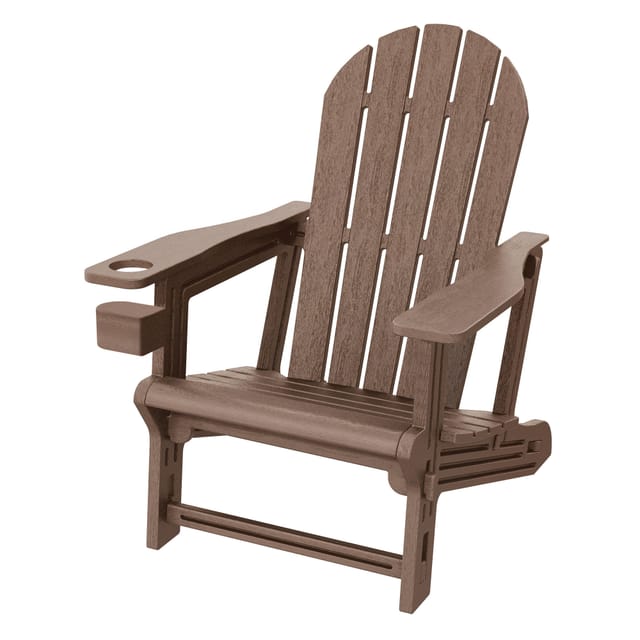 Ml-design Adirondack Loungestuhl Mit Getränkehalter, Braun, Gartenstuhl Aus Kunststoff, Holzoptik, Gartensessel Mit Stecksystem, Adirondack Chair Wetterfest, Outdoor Loungesessel Für Garten & Terrasse