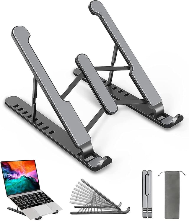 Laptopständer, 8-fach Verstellbarer Laptopständer, Rutschfester Laptopständer Aus Kunststoff Und Silikon Sowie Aluminiumlegierung, Comp