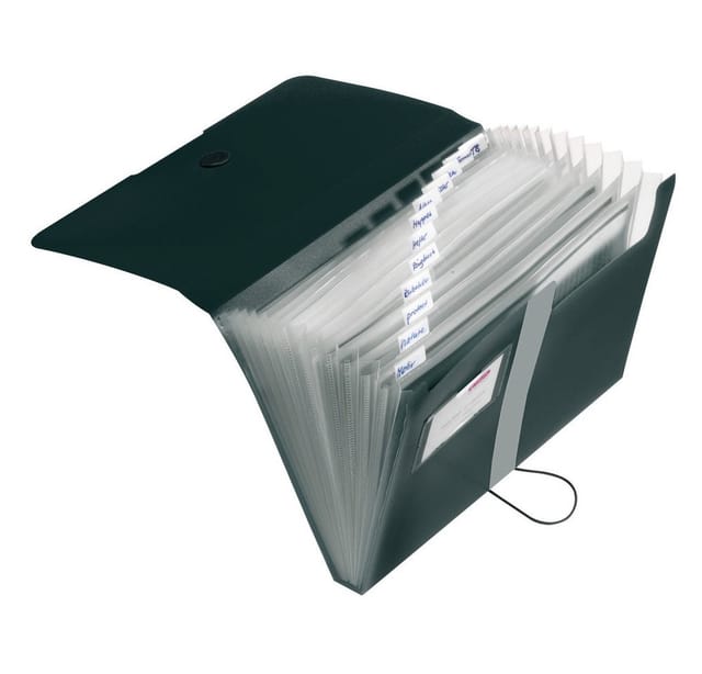 Herlitz - Fächermappe Easy Orga To Go Din A4 Polypropylen Schwarz 12 Fächer