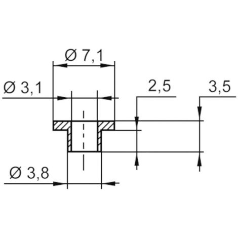 Wsw V5357 Isolierbuchse 1 St. Außen-durchmesser: 7.1 Mm, 3.8 Mm Innen-durchmesser: 3.1 Mm - Assmann
