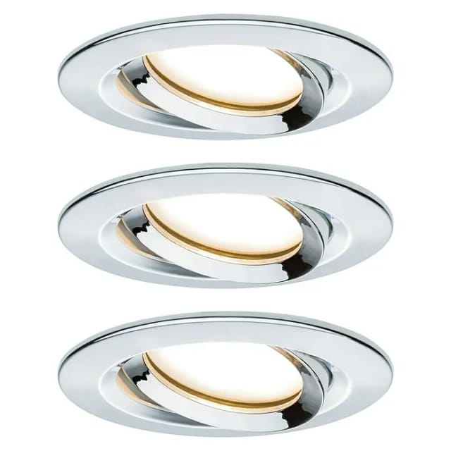 Paulmann Nova Plus Bad-einbauleuchte 3er Set Led Led 20.4 W Ip65 Chrom
