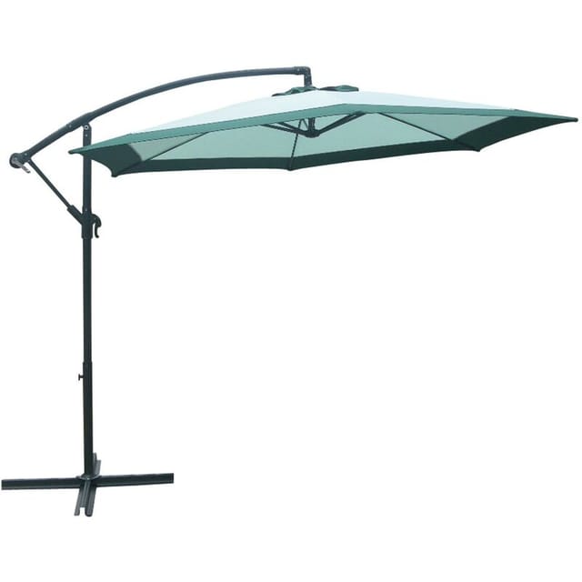 Fraschetti - Gartenschirm In Runden Aluminium 300 Cm Einstellbare Sandfarbe Und Jade