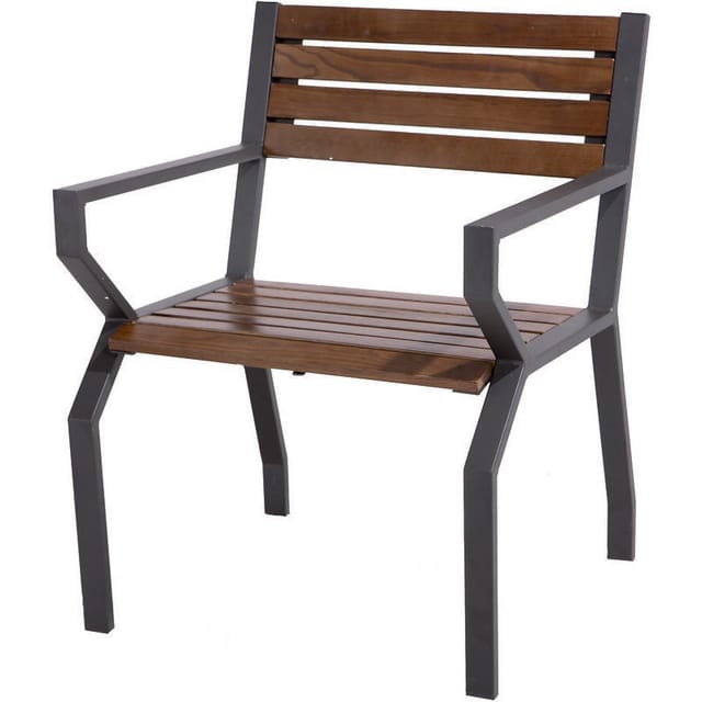 Sessel Stuhl Valy Stahl Mit Holzlatten L63xp62xh82 Cm