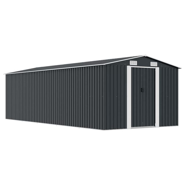 Gerätehaus 257x580x181 Cm Metall Anthrazit Vidaxl