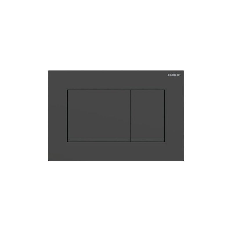 Geberit Sigma20 (ehemals Sigma30) Quadratische Betätigungsplatte Für Zweimengenspülung: Matt Schwarz Lackiert, Easy-clean-beschichtung, Schwarz (115.883.16.1)