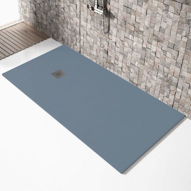 Mineralguss-duschwanne Extra Flach Madison Schieferoptik Anthrazit 70x160cm
