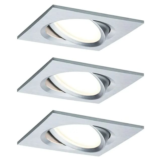 Paulmann 93680 Led-einbauleuchte 3er Set 18 W Aluminium (gedreht)