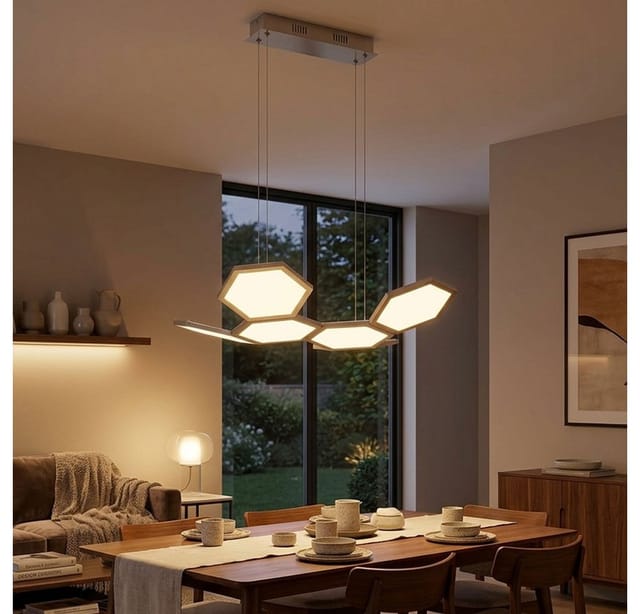 Pendellampe Pendelleuchte Esstischlampe Deckenlampe Deckenleuchte, Dimmbar, Metall Acryl Aluminium, 26w 3000k 2000lm Led Wofi 6323.01.64.8000