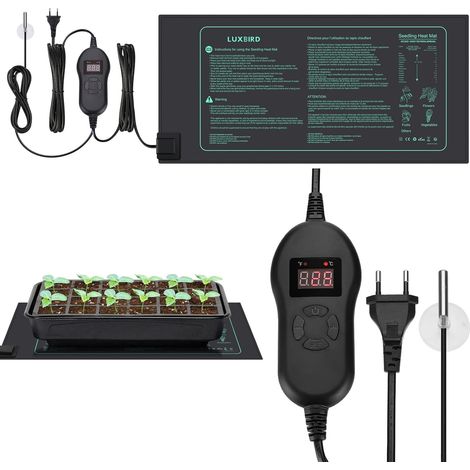 Heizmatte, Heizmatte Für Keimlinge Mit Thermostat Und Ntc-sensor, Wasserdicht Ip67, 30 Watt, Ideal Für Zimmerpflanzen, Hausbrauen Und Diy-fermentationen, 25cm52.