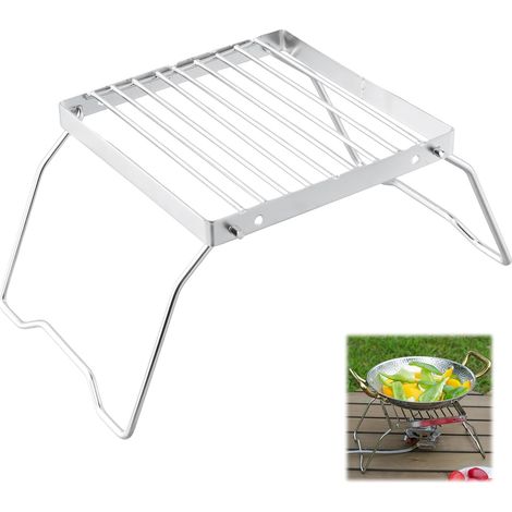 Klappbarer Grill, Tragbarer Campingständer Aus Edelstahl, Ultraleichter Feuerstellenständer Für Barbecue, Camping, Wandern Und Grillen