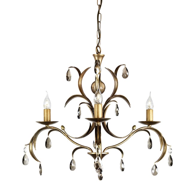 Elstead - Lily - Kronleuchter 3 Light Metallic Bronze Blumenblätter Design