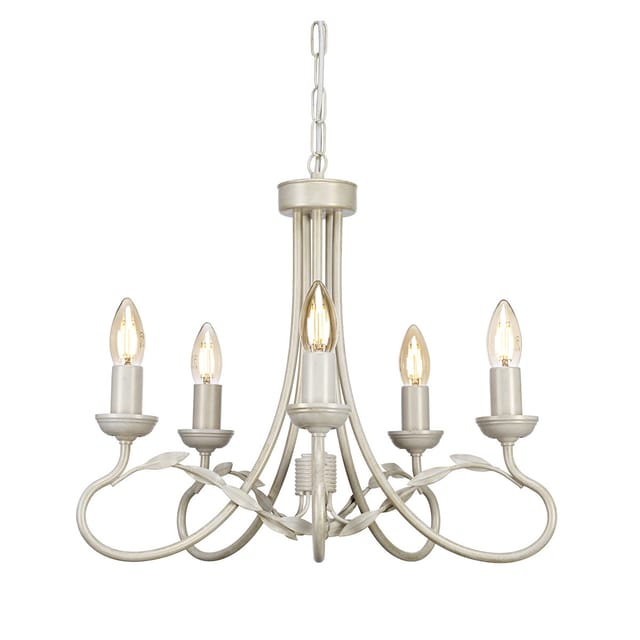 Elstead Olivia - 5 Leichte Kronleuchter Elfenbein, Gold Finish, E14