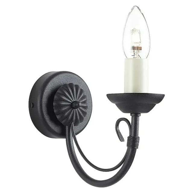 Elstead Chartwell - 1 Licht Innenkerze Wandleuchte Schwarz, E14
