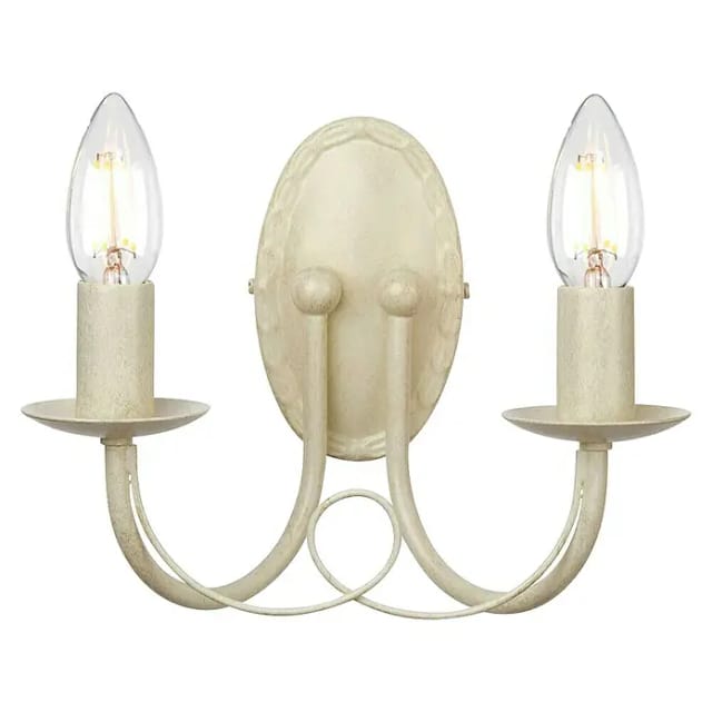 Minster - 2 Licht Innenkerze Wandleuchte Gold, Elfenbein, E14 - Elstead